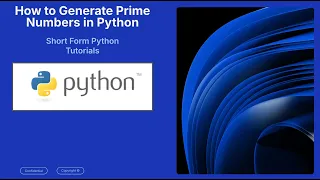 How to Generate Prime Numbers in Python in 45 seconds