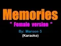 MEMORIES - Maroon 5 - FEMALE (karaoke version) Higher key
