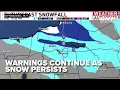 Lake effect snow warnings and winter weather advisories across CNY