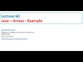 Lecture 60 Java Array Example - Sorting an Array