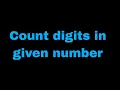 count digit in number geeksforgeeks