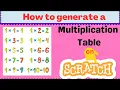 Create Multiplication Table using Scratch Tutorial