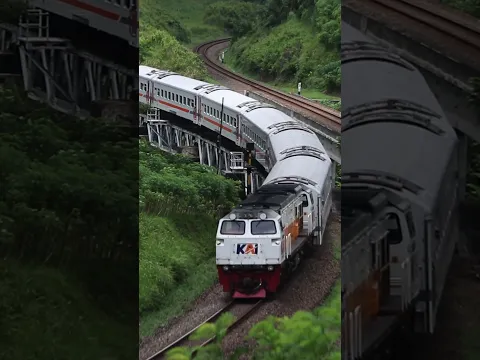 Java's local train passes railway curve