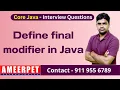 Define final modifier in java Ameerpet Technologies By Srinivas
