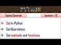 What is Set in Python in Hindi Lecture 13 Set in Python in Hindi