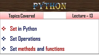 What is Set in Python in Hindi Lecture 13 Set in Python in Hindi