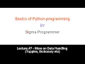 Lecture - Python