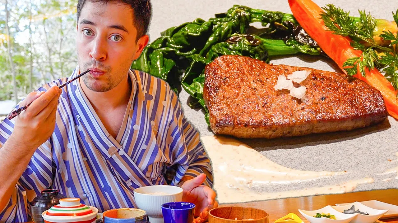 $1000 JAPANESE FOOD and ONSEN!! A5 Wagyu + 7 Course Kaiseki at Ryokan in Japan!