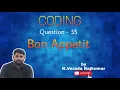 CODING Question - 35 Bon Appetit