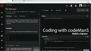 Codewars 7 kyu Build a Square JavaScript