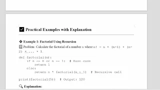 Recursion functions in python with practical examples and notes Python full course