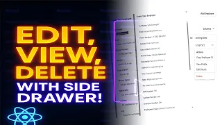 React JS Shacn Data Table Tutorial Edit View Delete Records with Side Drawer UI