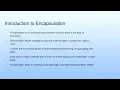 Introduction to Encapsulation Lecture 07 Encapsulation