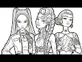 KPop Demon Hunters Coloring Pages How to color Rumi Mira Zoey Huntrix