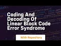 coding and decoding of linear block code error syndrome