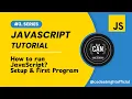 JavaScript Tutorial - How to Run JavaScript Setup First Program Easy for Beginners