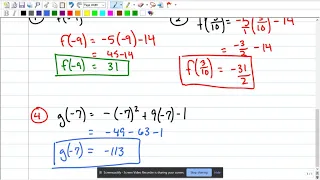 Algebra 2---Function Notation