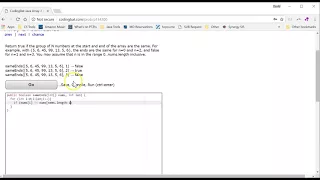 Coding Bat sameEnds