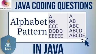 Alphabet Pattern In Java Java Alphabet Pattern Java Pattern Programs Java Pattern Questions