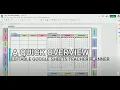 Google Sheets Editable Digital Teacher Planner - A quick introduction