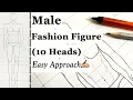 Male Croquis Male Fashion Figure 10 Heads Art Studio by Srabani