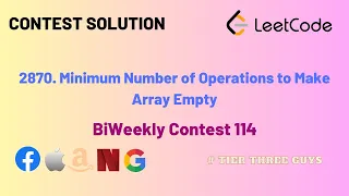 2870 Minimum Number of Operations to Make Array Empty Biweekly Contest 114 Leetcode
