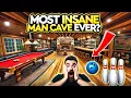 This Basement Game Room Has a Full Size Bowling Alley