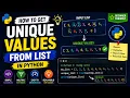 How to Get Unique Values From List in Python Python Get Unique Values From List