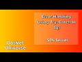 How to handle errors using Try Catch in SQL SQL Server DotNet Universe