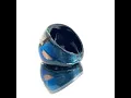 Lagu Handmade Glass Acrylic Ring Aqua's Artistry and Radiance Infinity Band