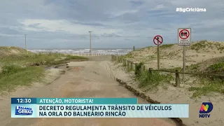 Decreto regula trânsito de veículos na orla do Balneário Rincão