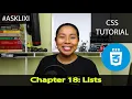 Chapter 18 CSS Tutorial - Lists