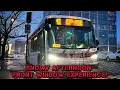 Snowy Day Front Window Experience SEPTA Route 42 Quick Calm Eastbound Ride