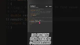 Log Function Using math h in C-Programming