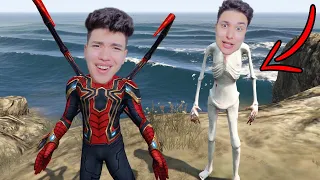 سبايدر مان و عم رمضان انقذو المدينه من الديناصورات 