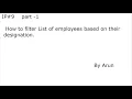IP - 9 Part 1 How to Filter List of Employees with Stream API and with out Stream API