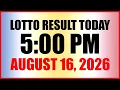Lotto Result Today 5pm Draw August 16 2026 Swertres EZ2 PCSO