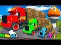 Download Lagu Big \u0026 Small Long Mack Truck with Straw Bale vs Trains Thomas - Fat Cars vs LONG CARS | BeamNG.Drive
