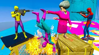 Scary Teacher 3d - Revenge Episode With Spiderman and Pink Spider. Jump/Fails - Game Animation