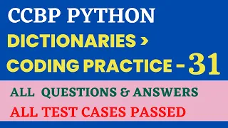 Coding Practice - 31 Dictionaries Python CCBP 4 0