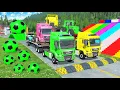 Download Lagu Flatbed Trailer McQueen Transportation met vrachtwagen - Drempels vs. auto's vs. trein - BeamNG.D...
