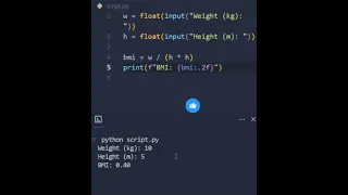 Build a BMI Calculator in Python in 60 Seconds