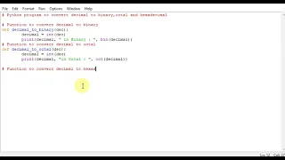 Python program to convert decimal to binary octal and hexadecimal