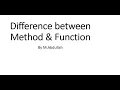 Difference between Method and Function in Flutter Python