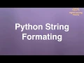 74 Python String Formating Online Training Download app from below link
