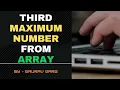 Third Maximum Number Leetcode Array related problem