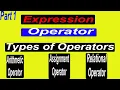 Expression Operator Types of Operators Arithmetic Operator Assignment Operator Part 1