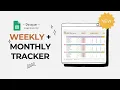 Aesthetic Weekly Monthly Social Media Growth Tracker Google Sheets Template that last forever