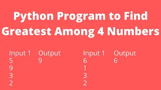 Python Program to Find Greatest Among 4 Numbers CCBP Foundation Test 1 Question Solution