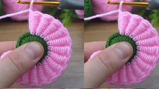 wow beautiful pink crochet flower step by step tutorial